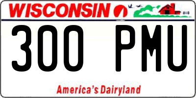 WI license plate 300PMU