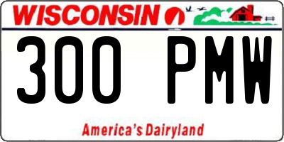WI license plate 300PMW