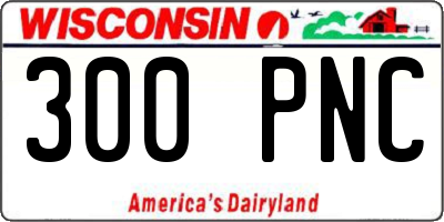 WI license plate 300PNC