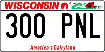 WI license plate 300PNL