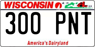 WI license plate 300PNT
