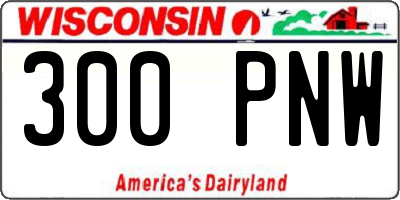 WI license plate 300PNW