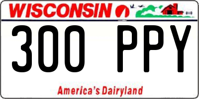 WI license plate 300PPY