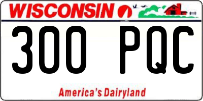 WI license plate 300PQC