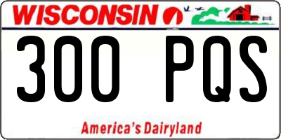 WI license plate 300PQS