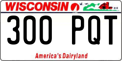 WI license plate 300PQT