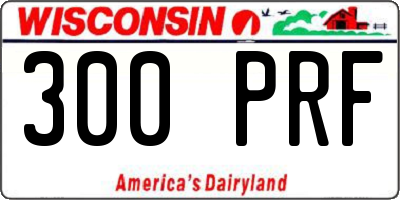WI license plate 300PRF