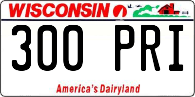 WI license plate 300PRI