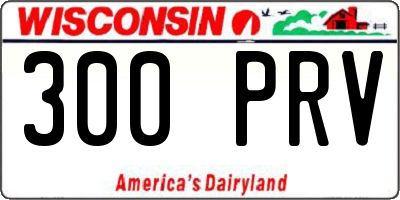 WI license plate 300PRV