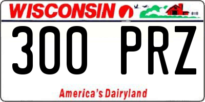 WI license plate 300PRZ