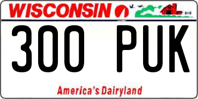 WI license plate 300PUK