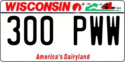 WI license plate 300PWW
