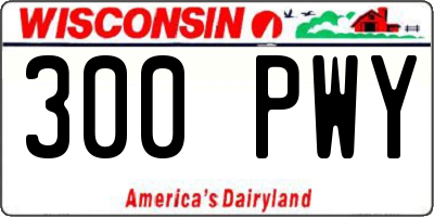 WI license plate 300PWY