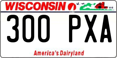 WI license plate 300PXA