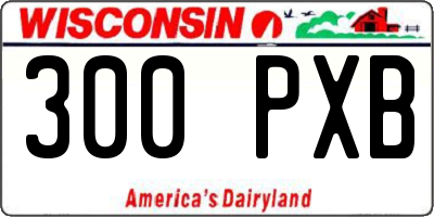 WI license plate 300PXB