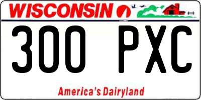 WI license plate 300PXC