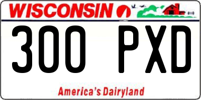WI license plate 300PXD