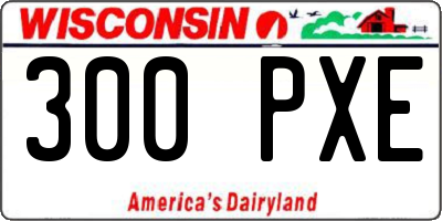 WI license plate 300PXE