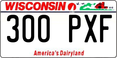 WI license plate 300PXF