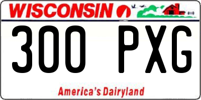 WI license plate 300PXG