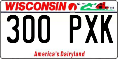 WI license plate 300PXK