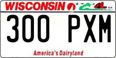 WI license plate 300PXM