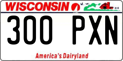 WI license plate 300PXN