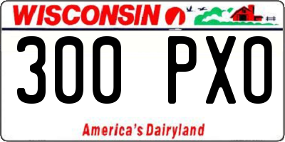 WI license plate 300PXO