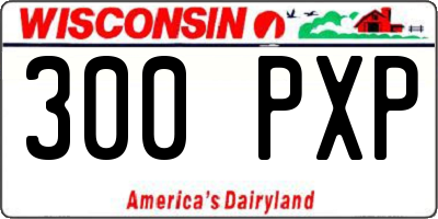 WI license plate 300PXP