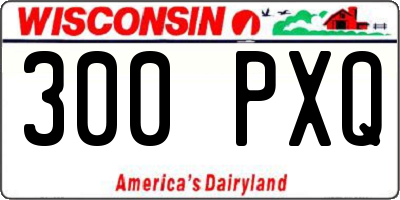 WI license plate 300PXQ