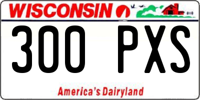 WI license plate 300PXS