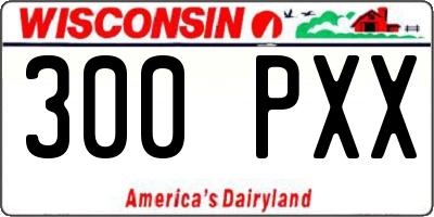 WI license plate 300PXX
