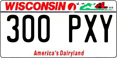 WI license plate 300PXY