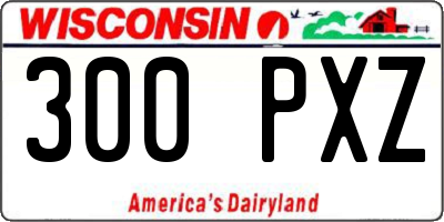 WI license plate 300PXZ
