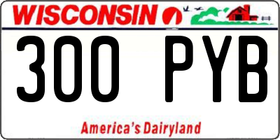 WI license plate 300PYB