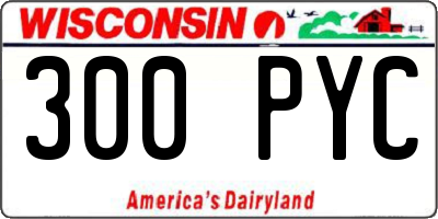 WI license plate 300PYC
