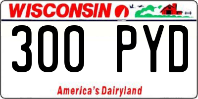 WI license plate 300PYD