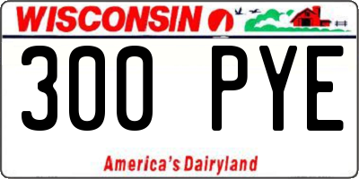 WI license plate 300PYE