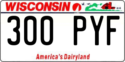 WI license plate 300PYF