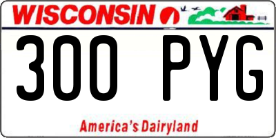 WI license plate 300PYG