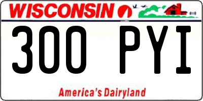 WI license plate 300PYI