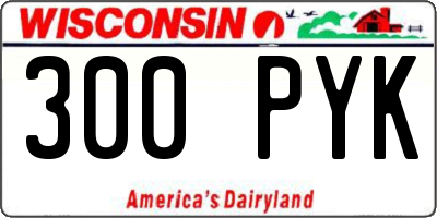 WI license plate 300PYK