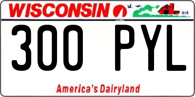 WI license plate 300PYL