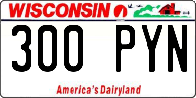 WI license plate 300PYN
