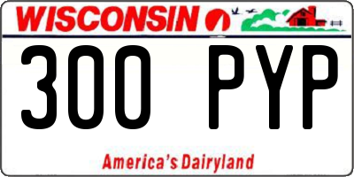 WI license plate 300PYP