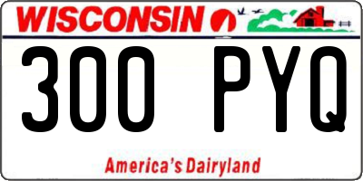 WI license plate 300PYQ