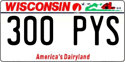 WI license plate 300PYS