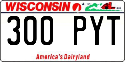 WI license plate 300PYT