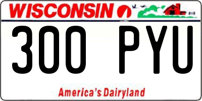 WI license plate 300PYU