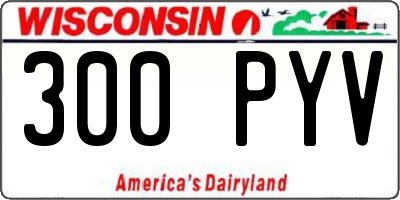 WI license plate 300PYV
